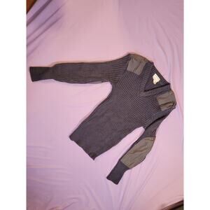 Brigade Quartermasters Sweater Mens Small Black V Neck Wolly Pully New Wool